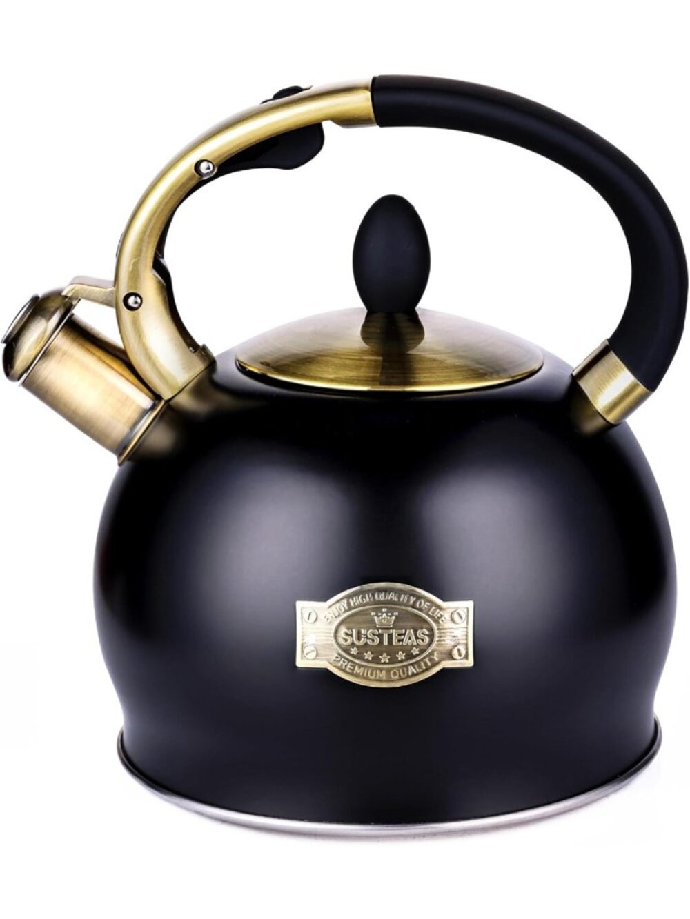 Whistling Tea Kettle 2.7QT Stainless Steel Teapot with Ergonomic Handle & Mitt